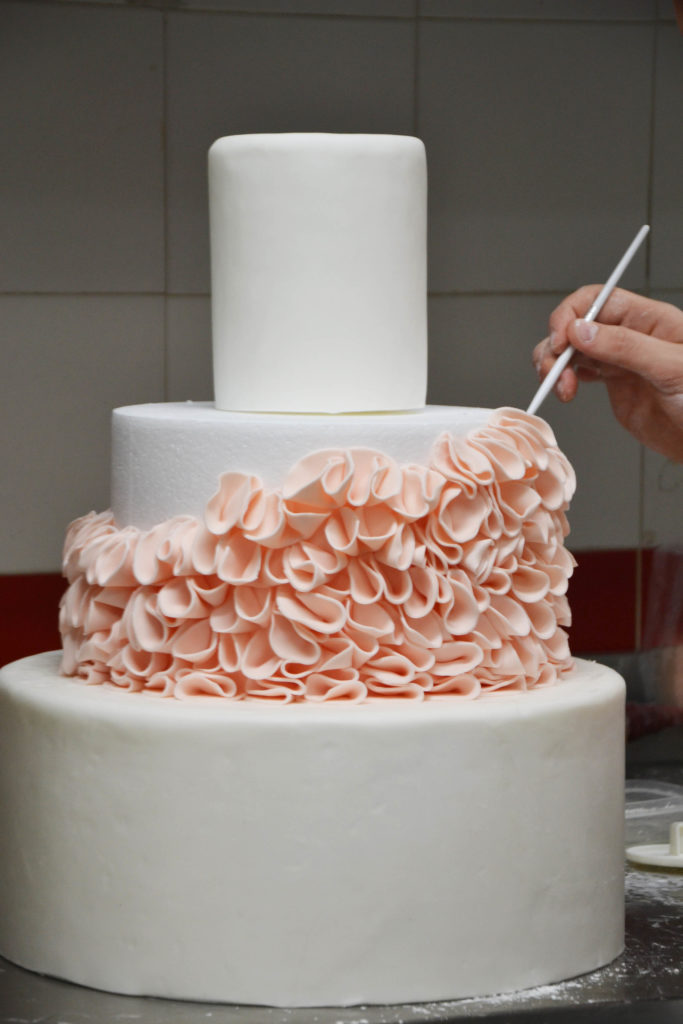 pink wedding cake